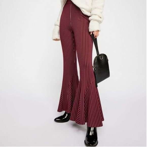 Free People Pants - FREE PEOPLE Mari Ponte Stripe High Rise Pant 6 NWT